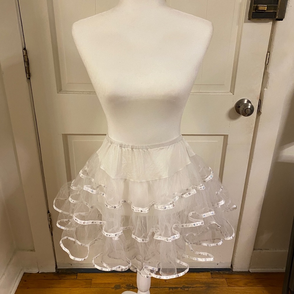rhinestone studded tiered crinoline skirt costume disney